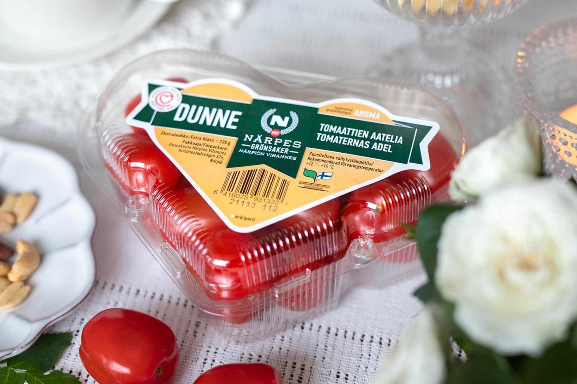 Närpiön Vihanneksen Dunne-tomaattipakkaus